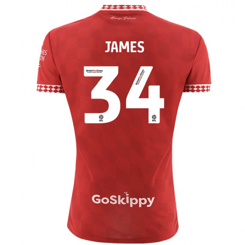 Danxen Donna Maglia Joseph James #34 Rosso Kit Gara Home 2024/25 Maglietta