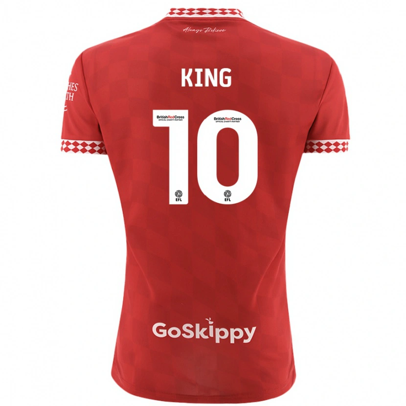Danxen Donna Maglia Andy King #10 Rosso Kit Gara Home 2024/25 Maglietta