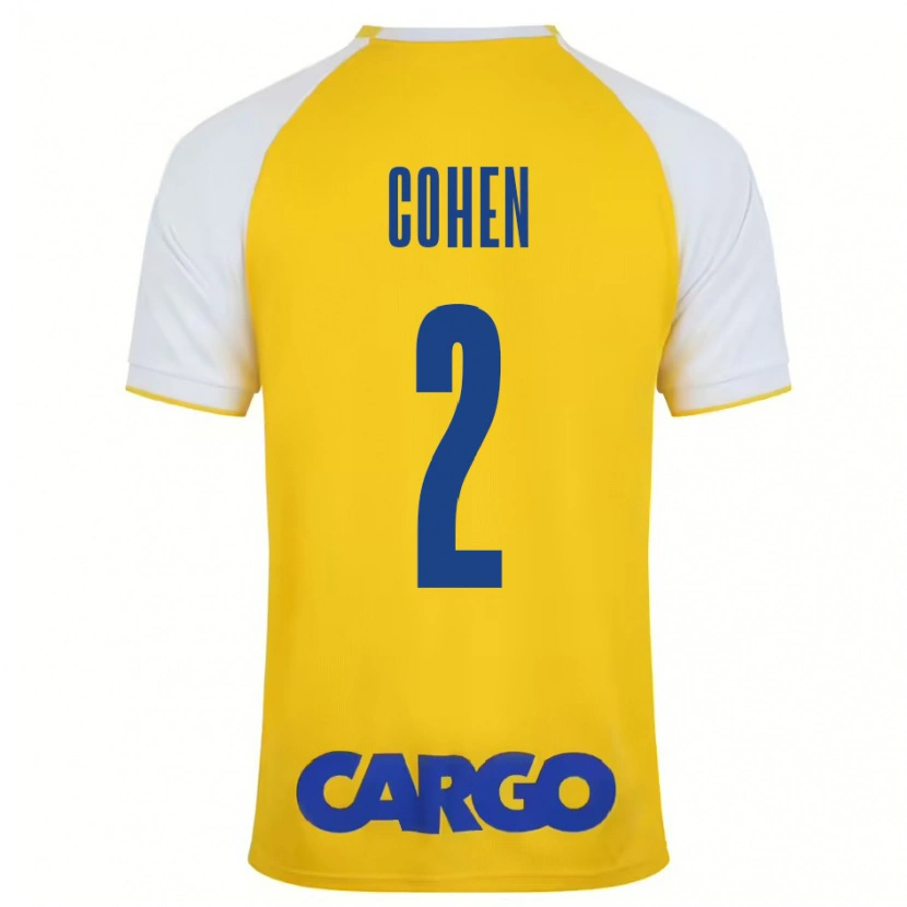 Danxen Donna Maglia Avishay Cohen #2 Giallo Bianco Kit Gara Home 2024/25 Maglietta