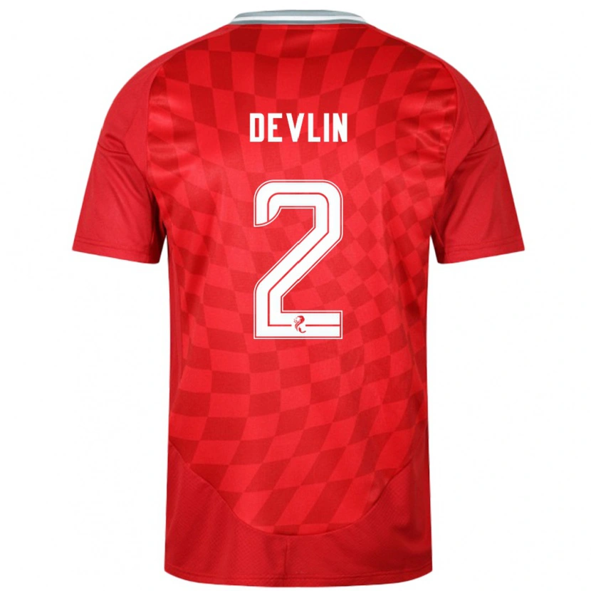 Danxen Donna Maglia Nicky Devlin #2 Rosso Kit Gara Home 2024/25 Maglietta