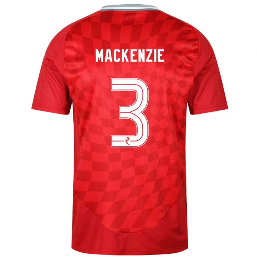Danxen Donna Maglia Jack Mackenzie #3 Rosso Kit Gara Home 2024/25 Maglietta