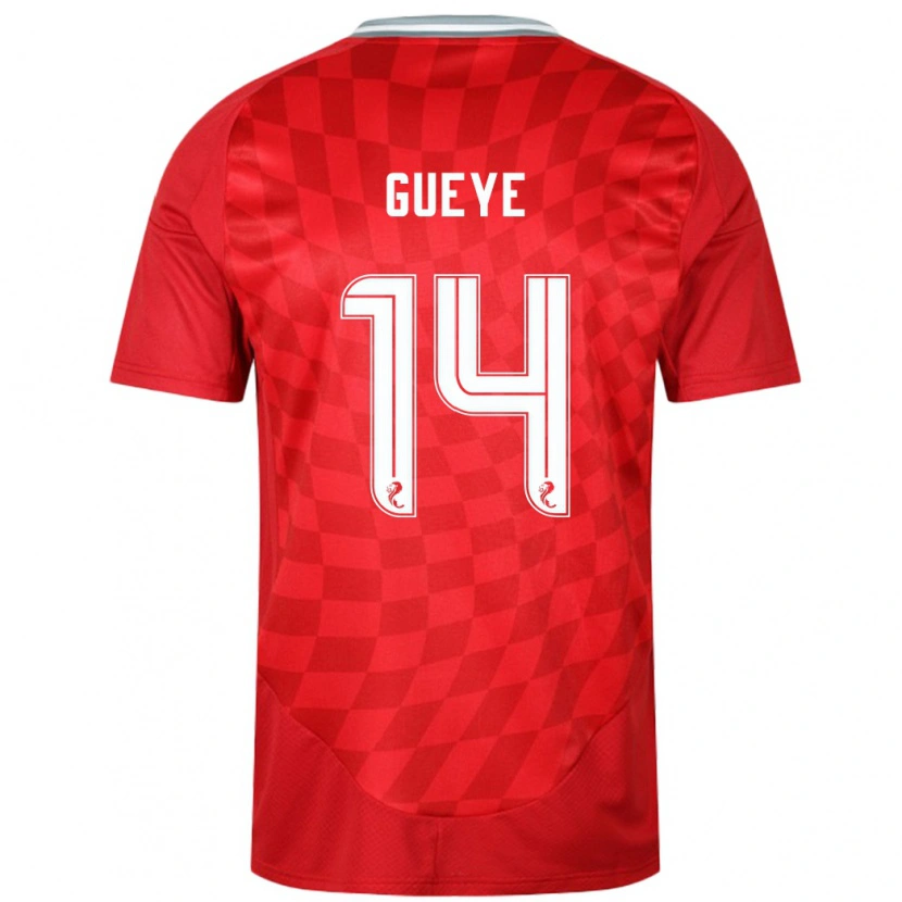 Danxen Donna Maglia Pape Habib Guèye #14 Rosso Kit Gara Home 2024/25 Maglietta