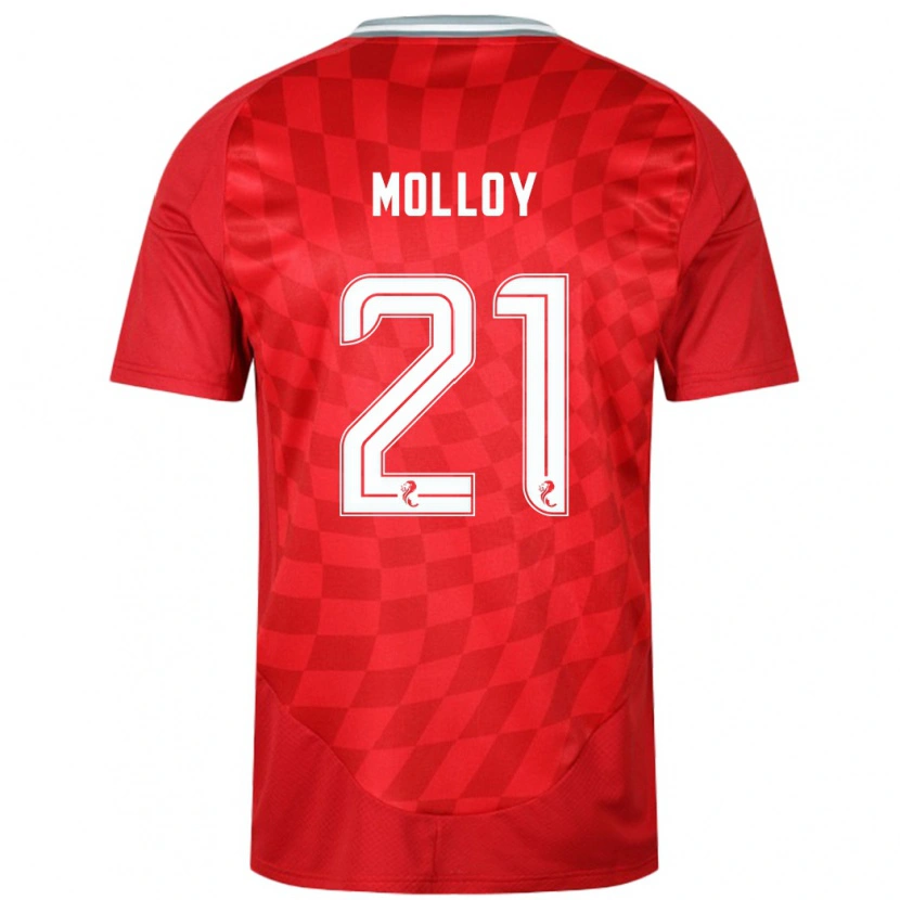 Danxen Donna Maglia Gavin Molloy #21 Rosso Kit Gara Home 2024/25 Maglietta