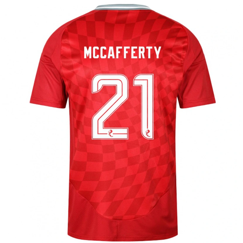 Danxen Donna Maglia Eirinn Mccafferty #21 Rosso Kit Gara Home 2024/25 Maglietta
