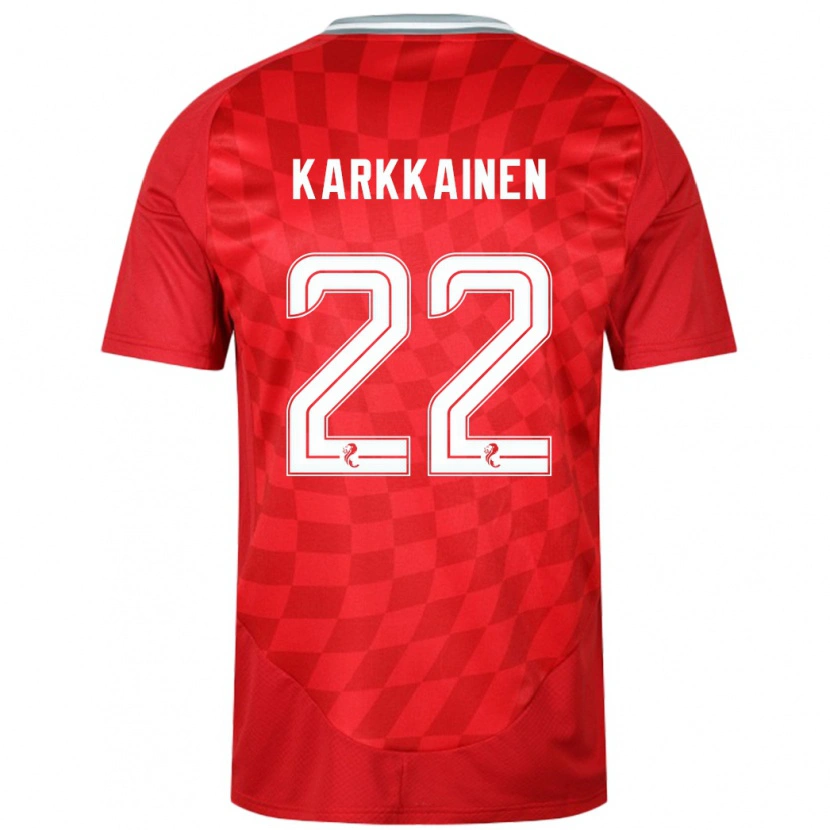 Danxen Donna Maglia Elena Kärkkäinen #22 Rosso Kit Gara Home 2024/25 Maglietta