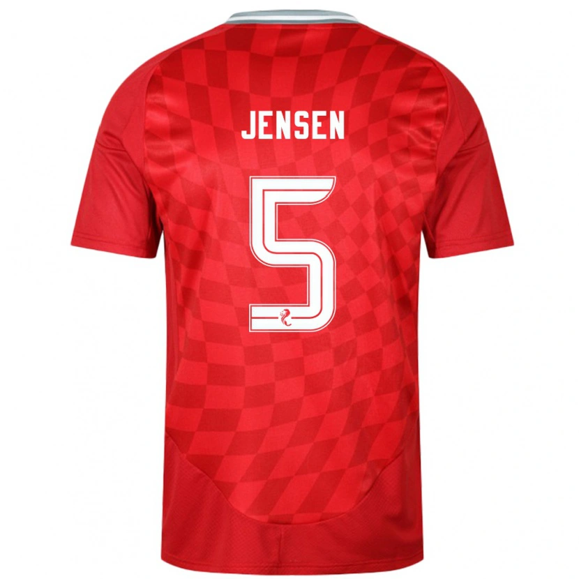 Danxen Donna Maglia Richard Jensen #5 Rosso Kit Gara Home 2024/25 Maglietta