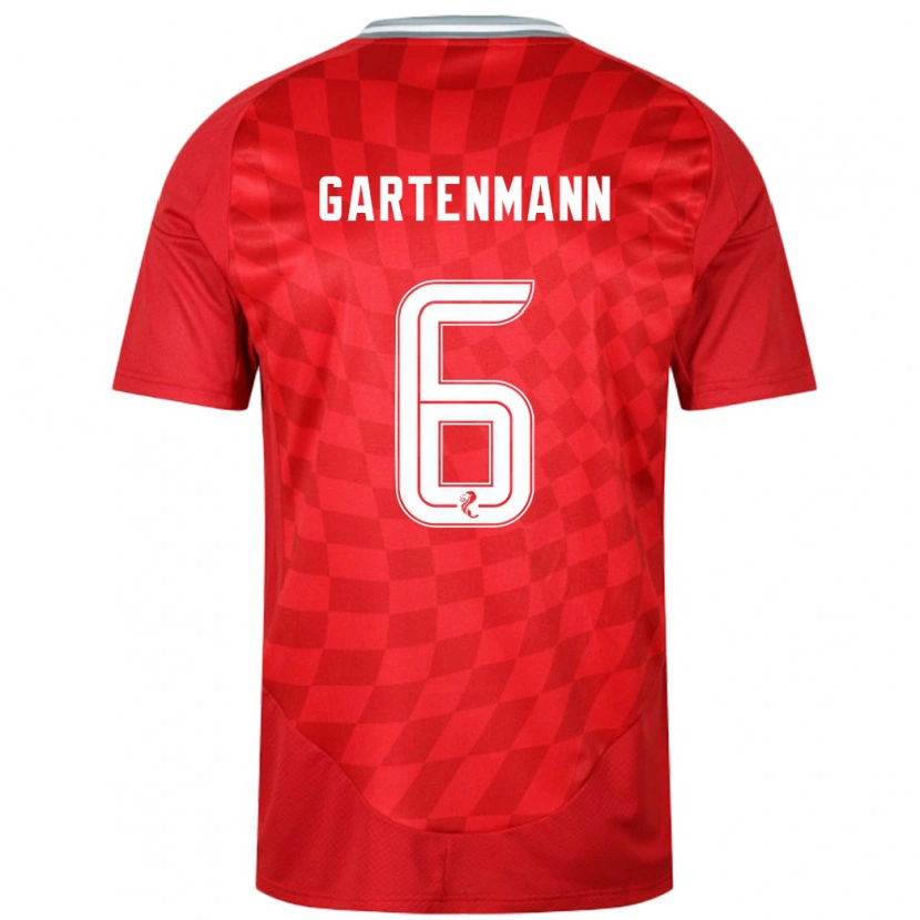 Danxen Donna Maglia Stefan Gartenmann #6 Rosso Kit Gara Home 2024/25 Maglietta