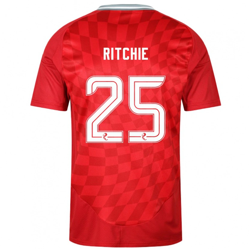 Danxen Donna Maglia Tom Ritchie #25 Rosso Kit Gara Home 2024/25 Maglietta