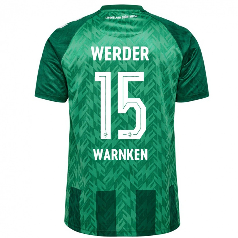 Danxen Donna Maglia Jannes Warnken #15 Verde Kit Gara Home 2024/25 Maglietta