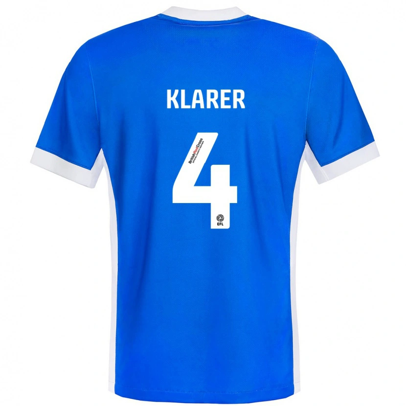 Danxen Donna Maglia Christoph Klarer #4 Blu Bianco Kit Gara Home 2024/25 Maglietta