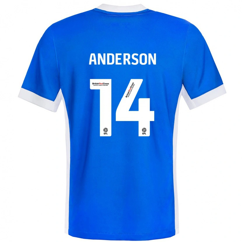 Danxen Donna Maglia Keshi Anderson #14 Blu Bianco Kit Gara Home 2024/25 Maglietta