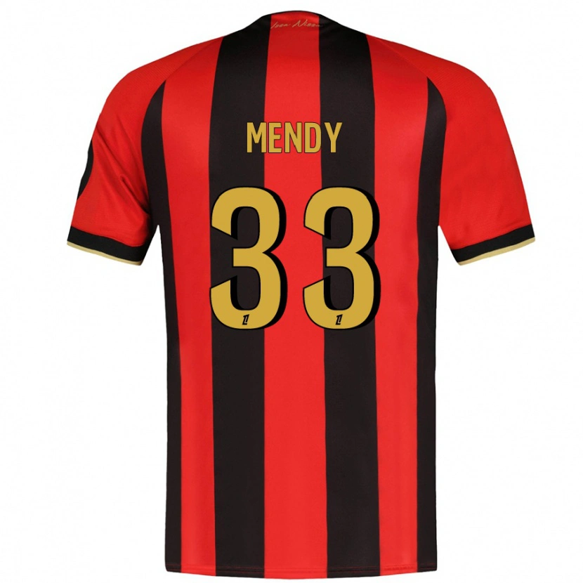 Danxen Donna Maglia Antoine Mendy #33 Rosso Nero Kit Gara Home 2024/25 Maglietta