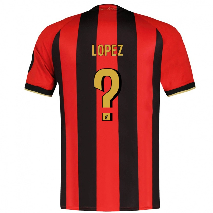 Danxen Donna Maglia Kylian Lopez #0 Rosso Nero Kit Gara Home 2024/25 Maglietta