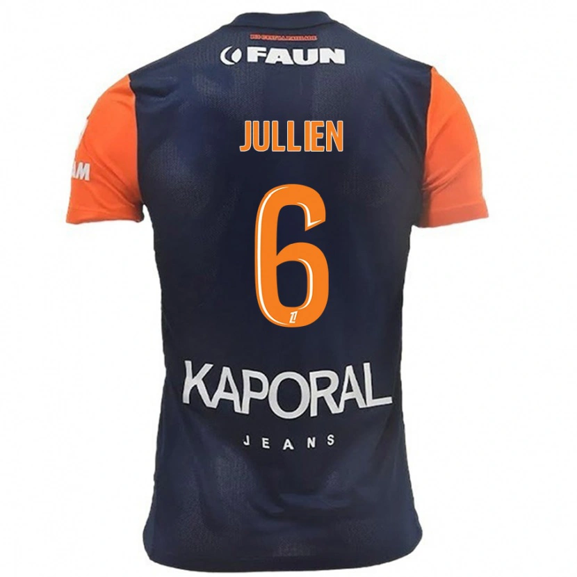 Danxen Donna Maglia Christopher Jullien #6 Blu Navy Arancione Kit Gara Home 2024/25 Maglietta