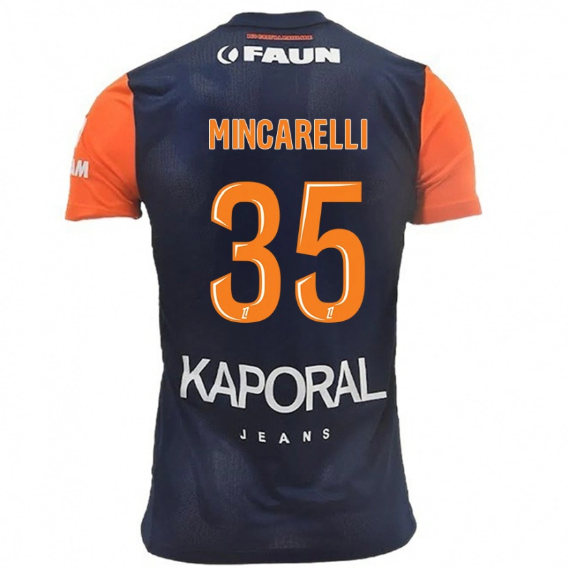 Danxen Donna Maglia Lucas Mincarelli #35 Blu Navy Arancione Kit Gara Home 2024/25 Maglietta