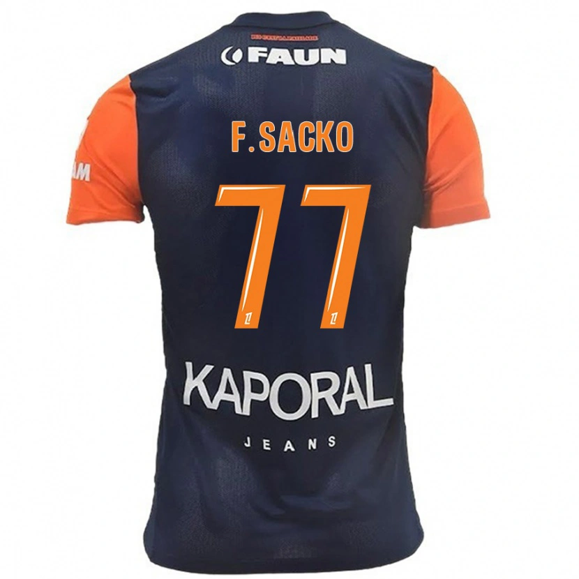 Danxen Donna Maglia Falaye Sacko #77 Blu Navy Arancione Kit Gara Home 2024/25 Maglietta