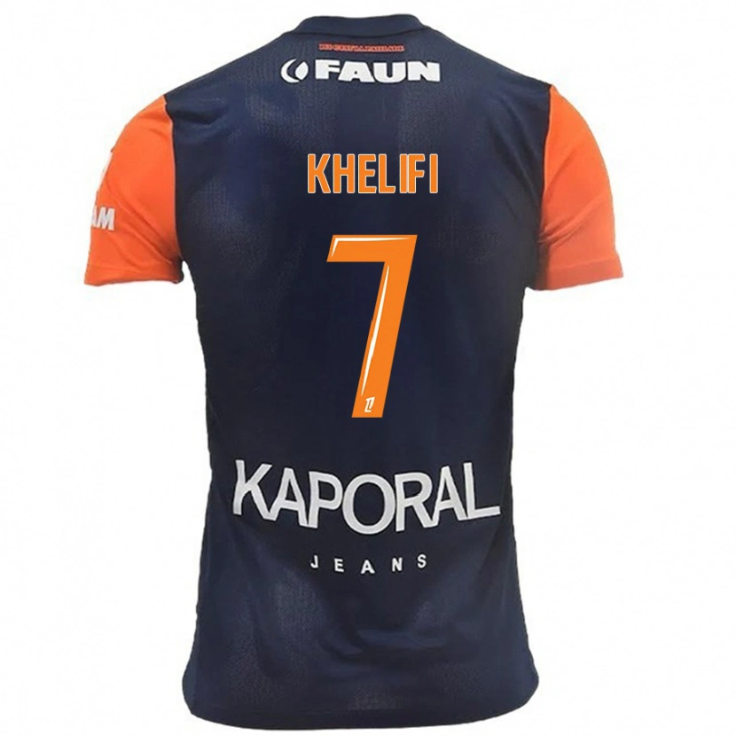 Danxen Donna Maglia Léa Khelifi #7 Blu Navy Arancione Kit Gara Home 2024/25 Maglietta