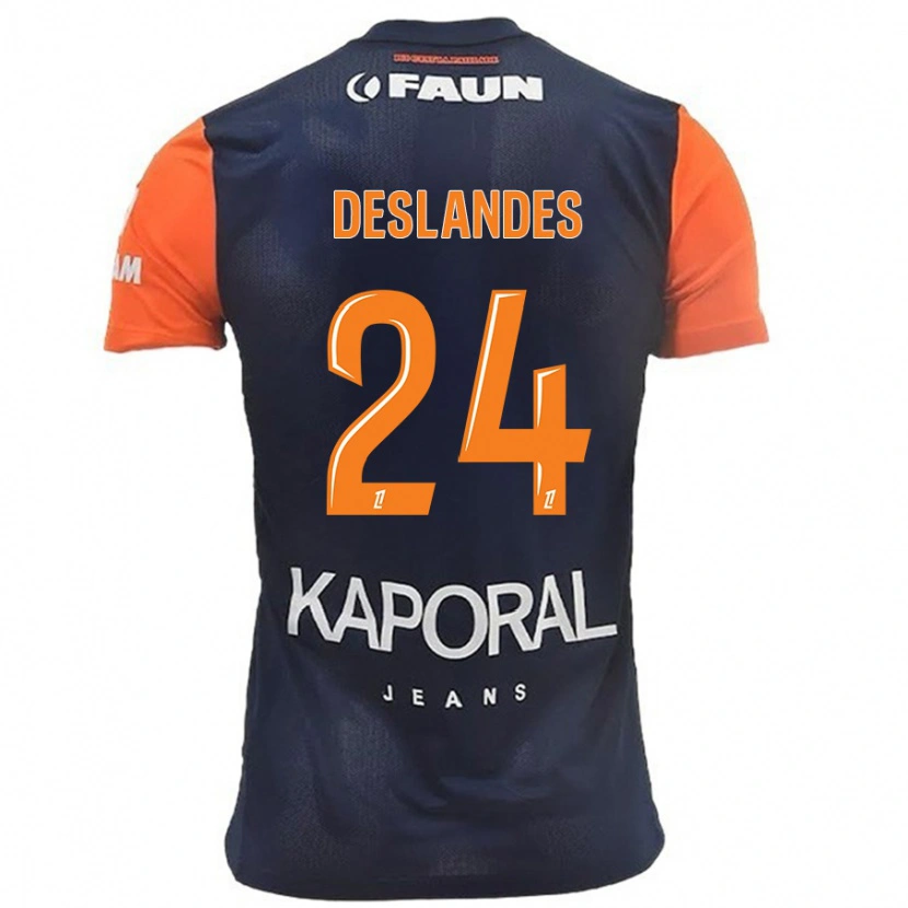 Danxen Donna Maglia Océane Deslandes #24 Blu Navy Arancione Kit Gara Home 2024/25 Maglietta