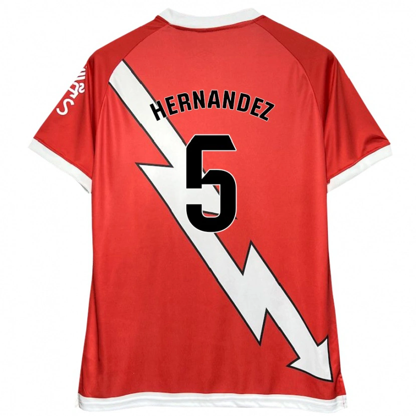 Danxen Donna Maglia Aridane Hernández #5 Bianco Rosso Kit Gara Home 2024/25 Maglietta