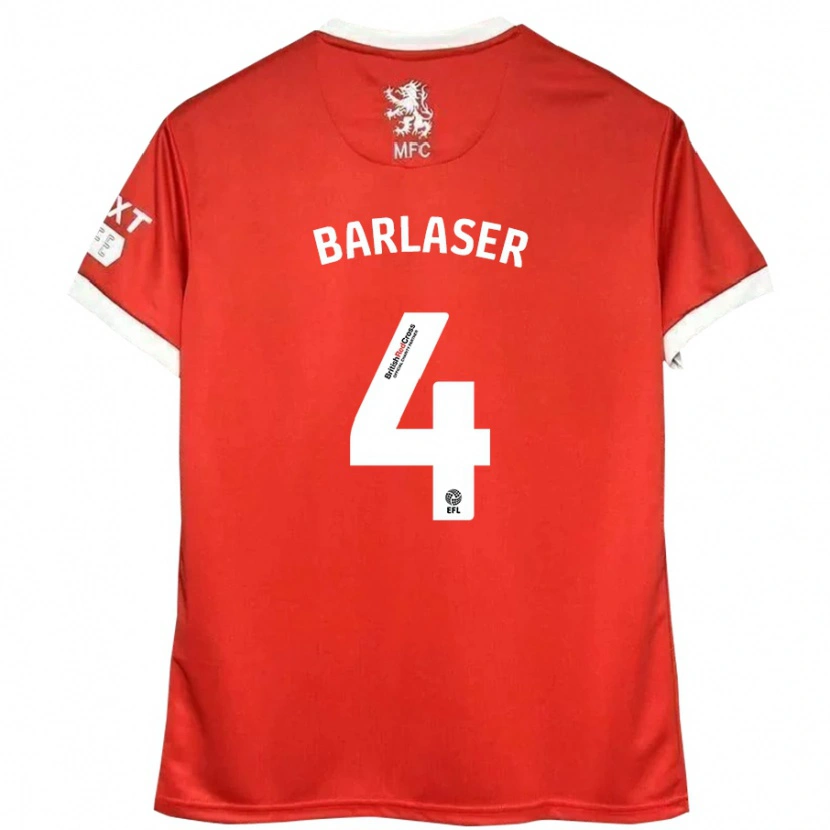 Danxen Donna Maglia Dan Barlaser #4 Rosso Bianco Kit Gara Home 2024/25 Maglietta