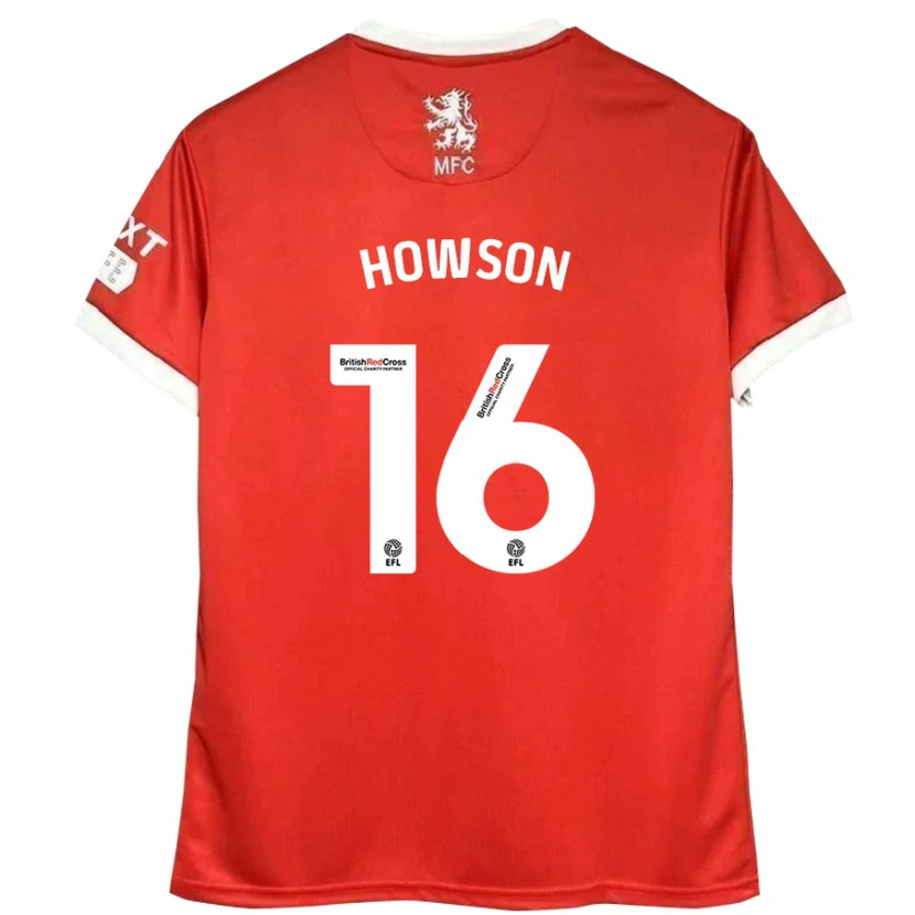 Danxen Donna Maglia Jonathan Howson #16 Rosso Bianco Kit Gara Home 2024/25 Maglietta