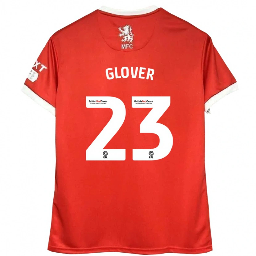 Danxen Donna Maglia Tom Glover #23 Rosso Bianco Kit Gara Home 2024/25 Maglietta