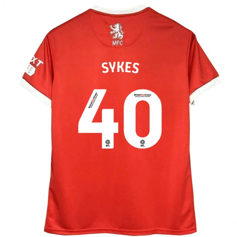 Danxen Donna Maglia Cain Sykes #40 Rosso Bianco Kit Gara Home 2024/25 Maglietta