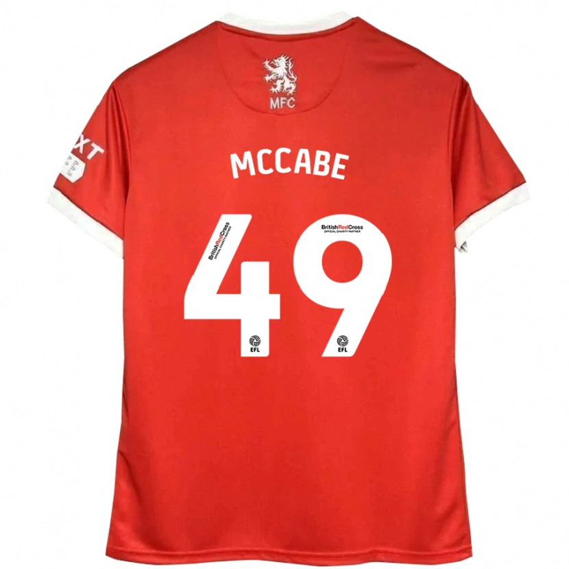 Danxen Donna Maglia Law Mccabe #49 Rosso Bianco Kit Gara Home 2024/25 Maglietta