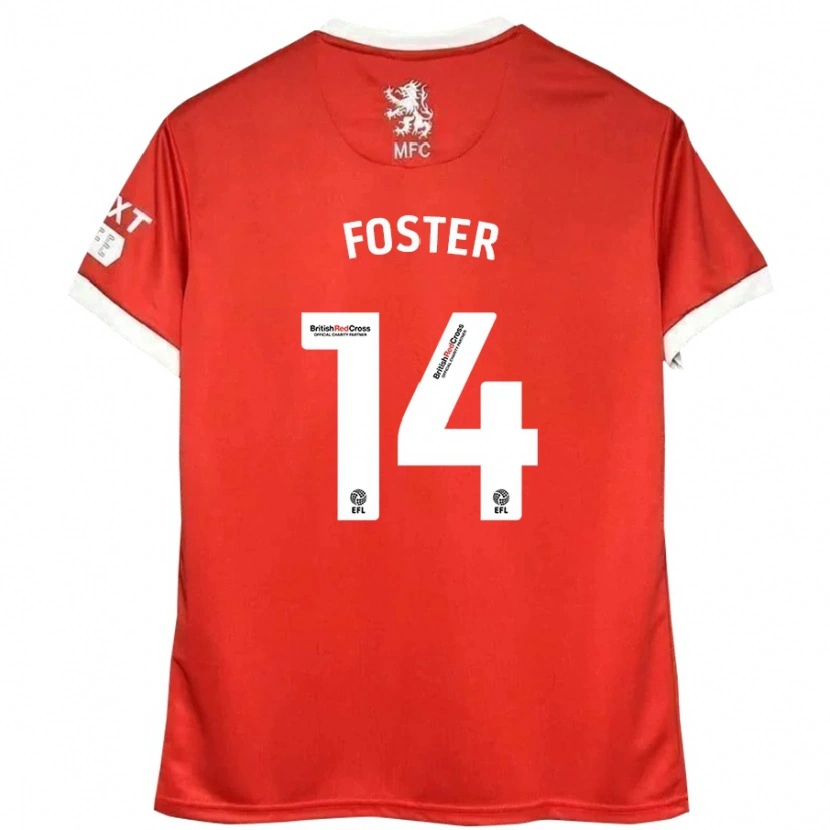 Danxen Donna Maglia Emma Foster #14 Rosso Bianco Kit Gara Home 2024/25 Maglietta