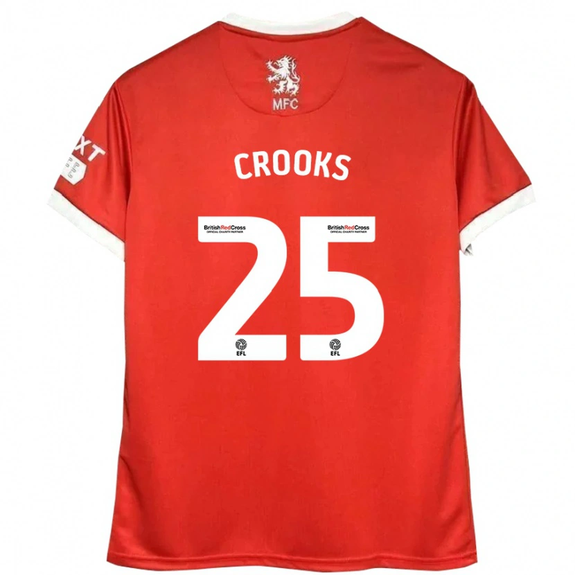Danxen Donna Maglia Matt Crooks #25 Rosso Bianco Kit Gara Home 2024/25 Maglietta