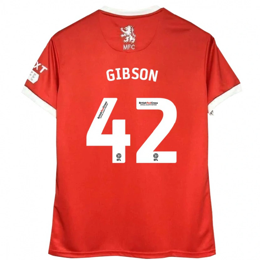 Danxen Donna Maglia Joseph Gibson #42 Rosso Bianco Kit Gara Home 2024/25 Maglietta