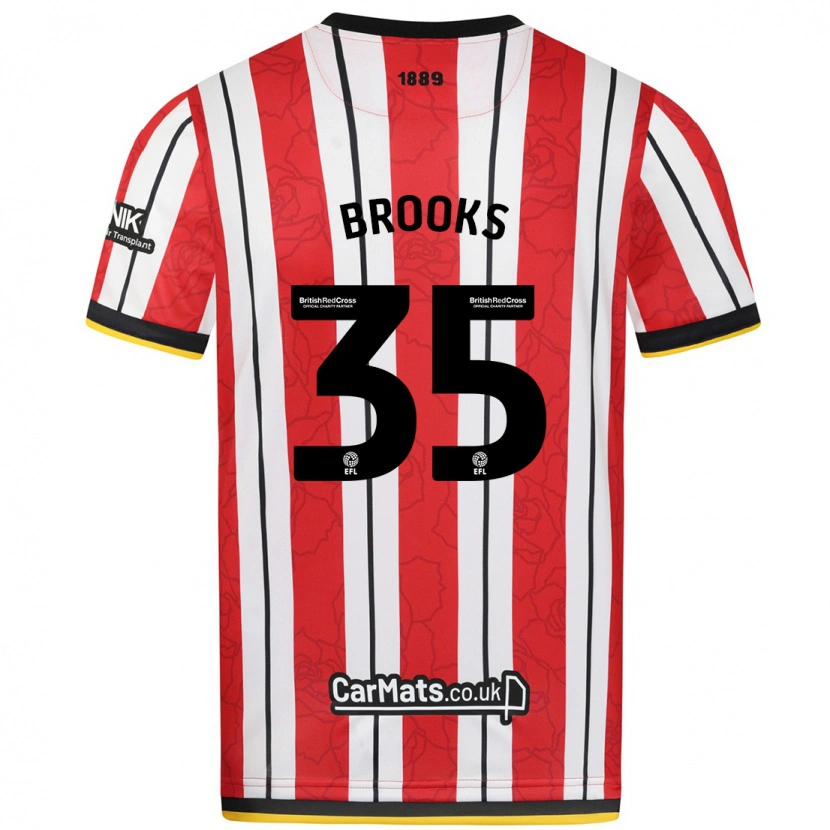 Danxen Donna Maglia Andre Brooks #35 Rosso Strisce Bianche Kit Gara Home 2024/25 Maglietta