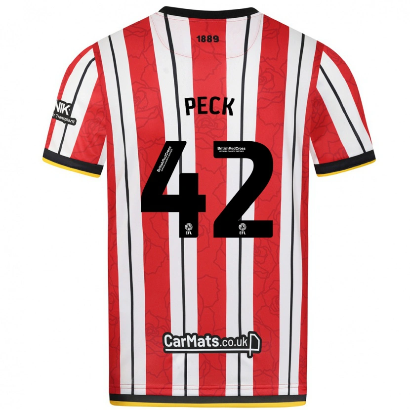 Danxen Donna Maglia Sydie Peck #42 Rosso Strisce Bianche Kit Gara Home 2024/25 Maglietta