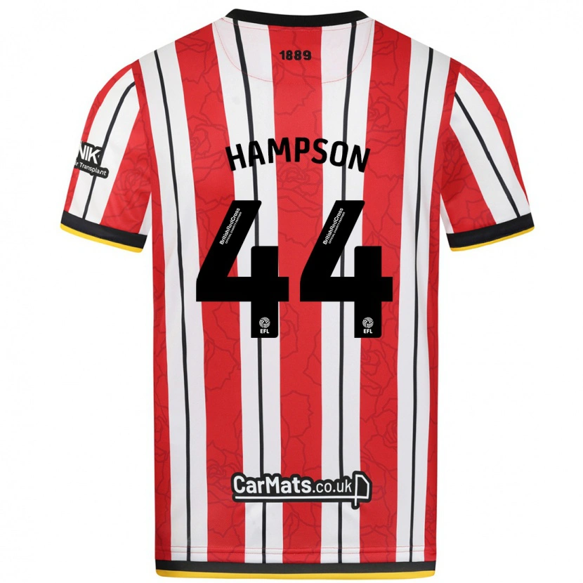 Danxen Donna Maglia Owen Hampson #44 Rosso Strisce Bianche Kit Gara Home 2024/25 Maglietta