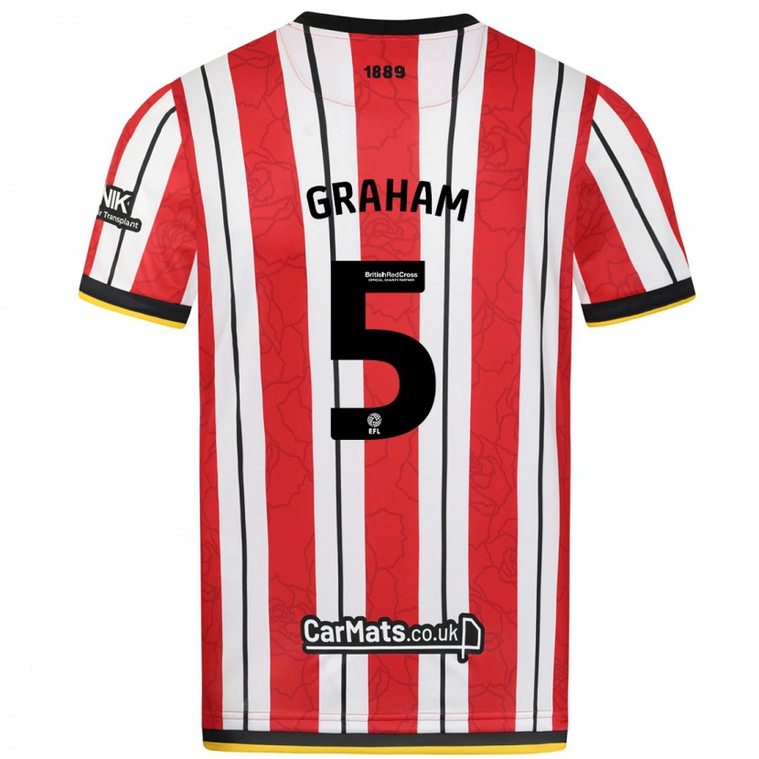 Danxen Donna Maglia Molly Graham #5 Rosso Strisce Bianche Kit Gara Home 2024/25 Maglietta