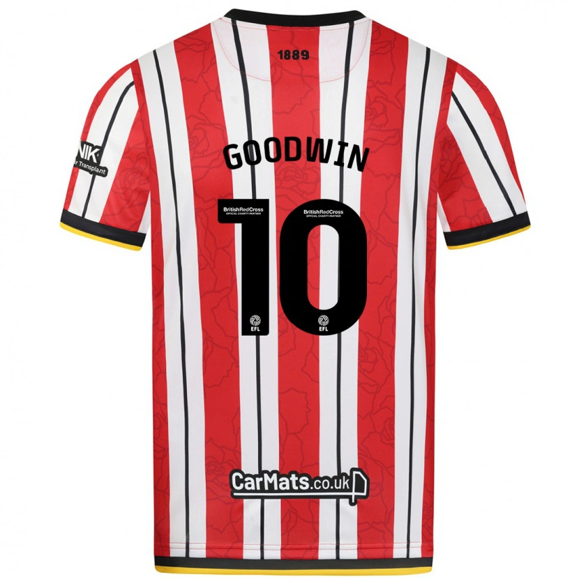 Danxen Donna Maglia Isobel Goodwin #10 Rosso Strisce Bianche Kit Gara Home 2024/25 Maglietta