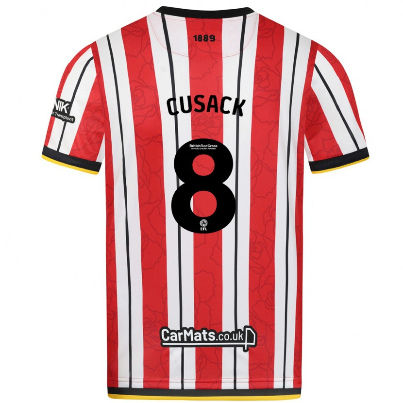 Danxen Donna Maglia Maddy Cusack † #8 Rosso Strisce Bianche Kit Gara Home 2024/25 Maglietta