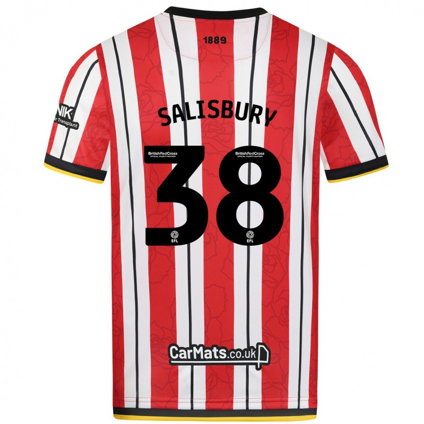 Danxen Donna Maglia Chloe Salisbury #38 Rosso Strisce Bianche Kit Gara Home 2024/25 Maglietta