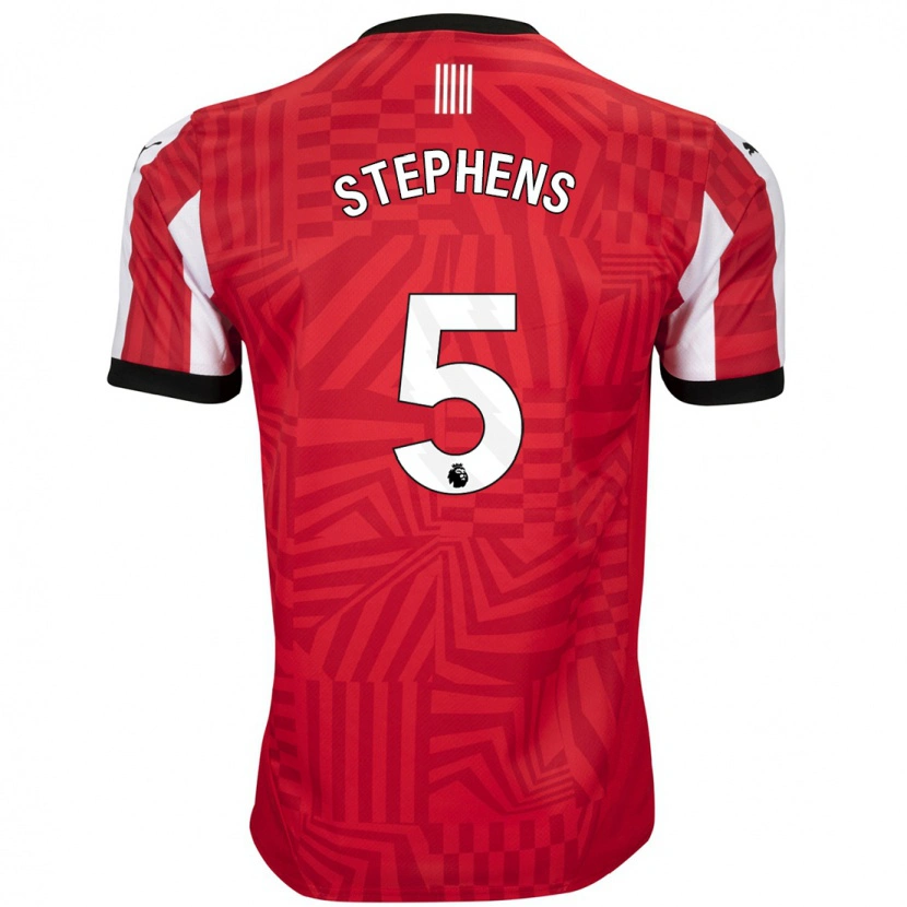 Danxen Donna Maglia Jack Stephens #5 Rosso Bianco Kit Gara Home 2024/25 Maglietta