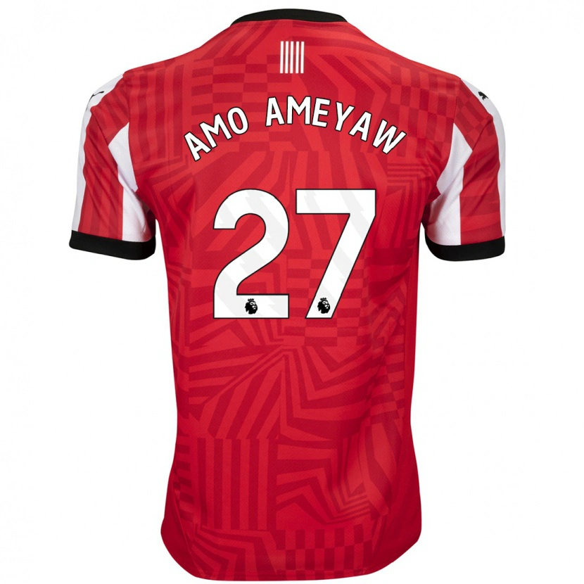 Danxen Donna Maglia Samuel Amo-Ameyaw #27 Rosso Bianco Kit Gara Home 2024/25 Maglietta