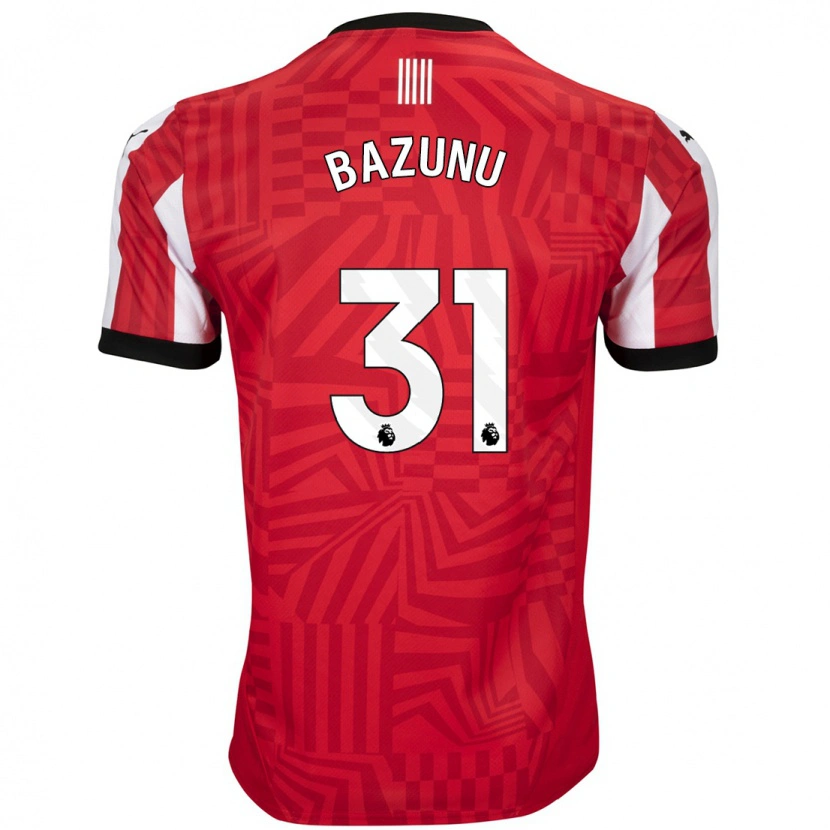 Danxen Donna Maglia Gavin Bazunu #31 Rosso Bianco Kit Gara Home 2024/25 Maglietta