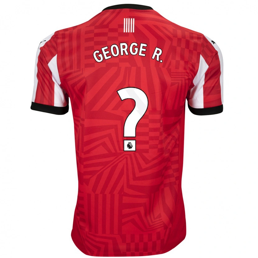 Danxen Donna Maglia George Robinson #0 Rosso Bianco Kit Gara Home 2024/25 Maglietta