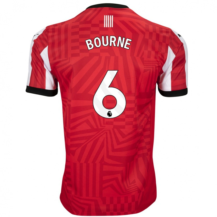 Danxen Donna Maglia Tara Bourne #6 Rosso Bianco Kit Gara Home 2024/25 Maglietta