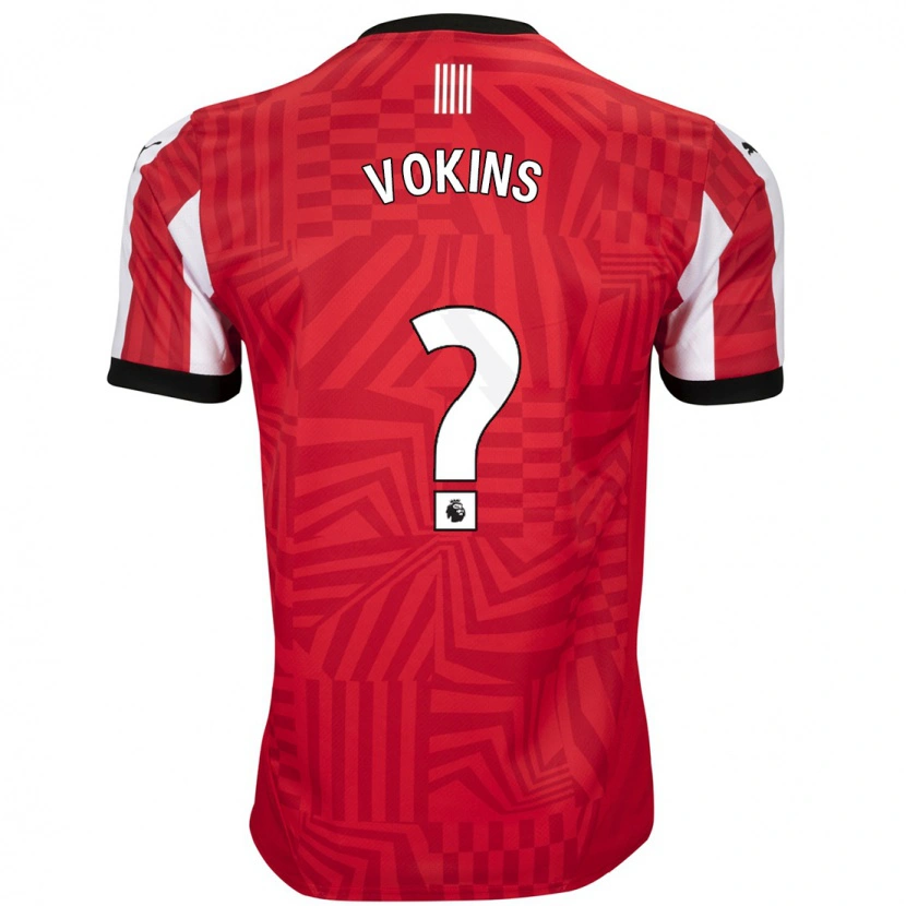 Danxen Donna Maglia Jake Vokins #0 Rosso Bianco Kit Gara Home 2024/25 Maglietta