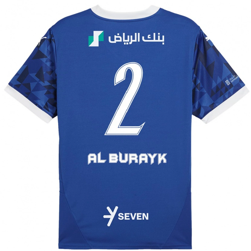 Danxen Donna Maglia Mohammed Al-Burayk #2 Blu Scuro Bianco Kit Gara Home 2024/25 Maglietta