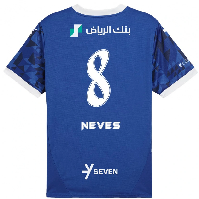 Danxen Donna Maglia Rúben Neves #8 Blu Scuro Bianco Kit Gara Home 2024/25 Maglietta