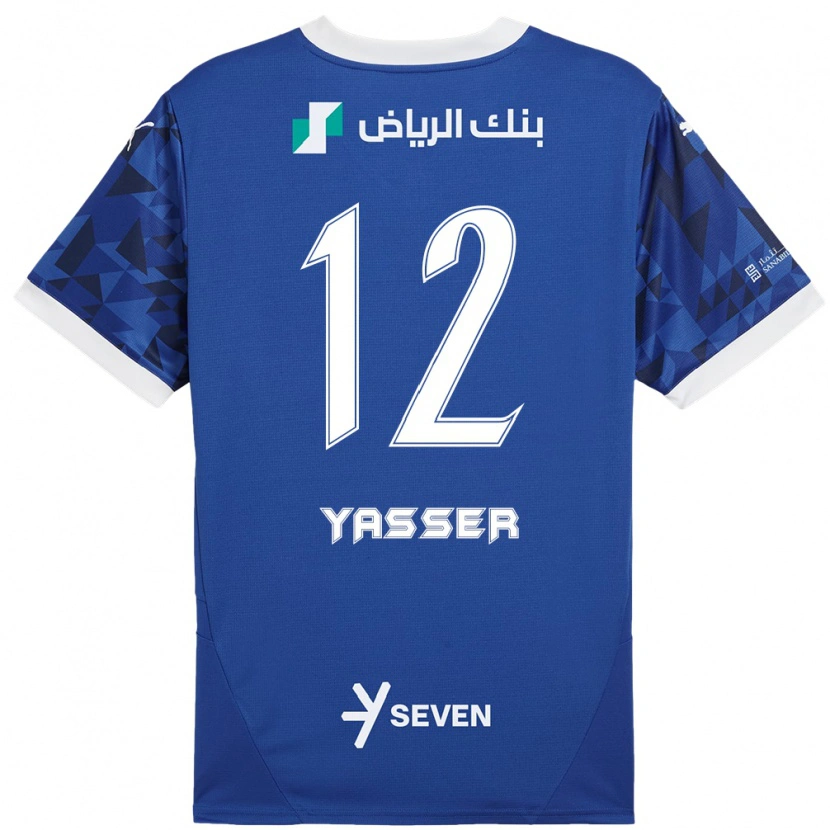 Danxen Donna Maglia Yasser Al-Shahrani #12 Blu Scuro Bianco Kit Gara Home 2024/25 Maglietta