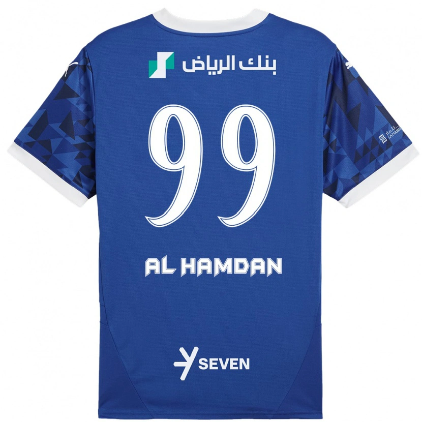 Danxen Donna Maglia Abdullah Al-Hamdan #99 Blu Scuro Bianco Kit Gara Home 2024/25 Maglietta