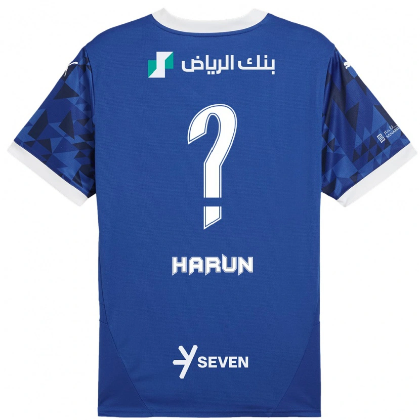 Danxen Donna Maglia Saud Harun #0 Blu Scuro Bianco Kit Gara Home 2024/25 Maglietta