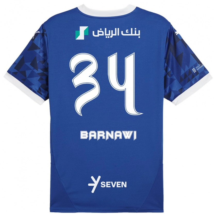 Danxen Donna Maglia Saleh Barnawi #34 Blu Scuro Bianco Kit Gara Home 2024/25 Maglietta